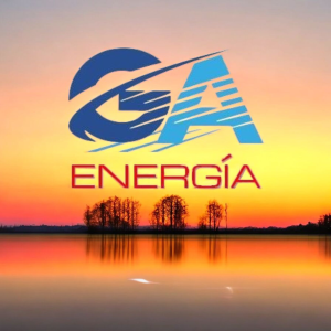 logo GA energía fondo puesta del sol