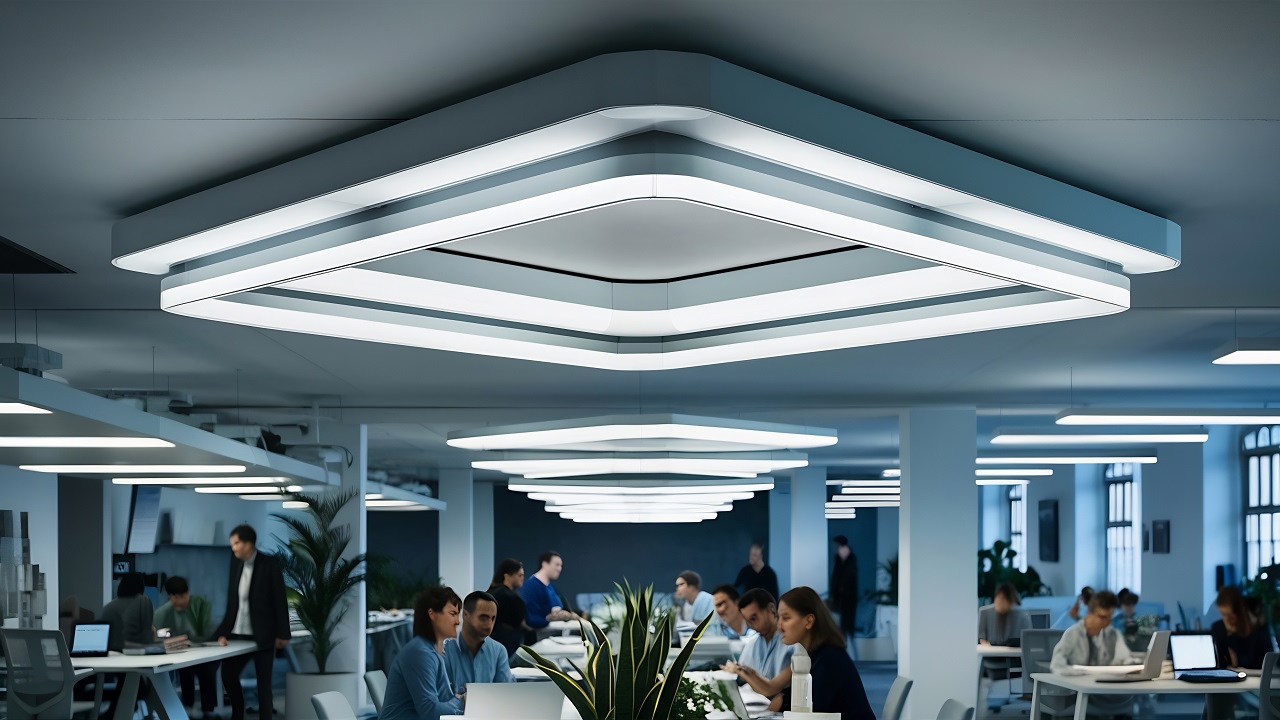 IMAGEN DE UNA OFICINA CON ILUMINACIÓN LED REALIZADA POR ELECTRICISTA EN ALICANTE. Ahorro Led